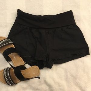 Forever21 black linen shorts size small